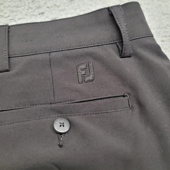 FJ Foot Joy Pants Mens 34x30 Black Golf Outdoors Casual Flat Front Mid Rise Logo - Picture 6 of 16